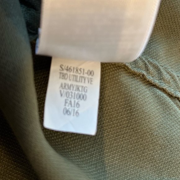 GAP Utility Cargo Vest Army Green Size Small Drawstring Waist Ample Pockets - Picture 11 of 12